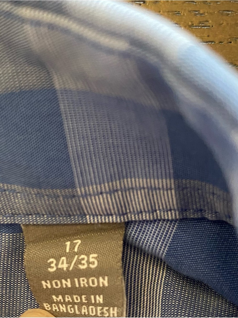 Michael Kors Mens Blue Gingham Long-Sleeve Dress Shirt - office wear - Picture 3 of 7